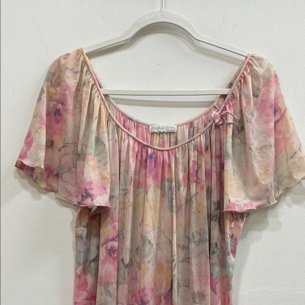 Miss Elaine Pink and‎ Cream Floral Pajama